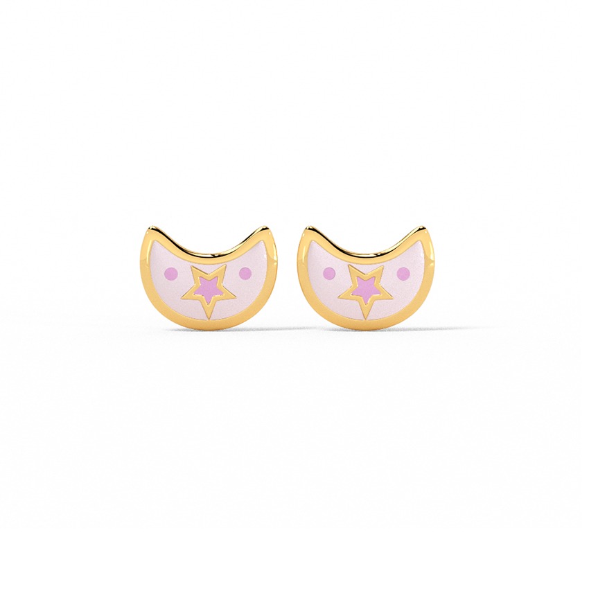 Lunar Love Gold  Stud Earrings