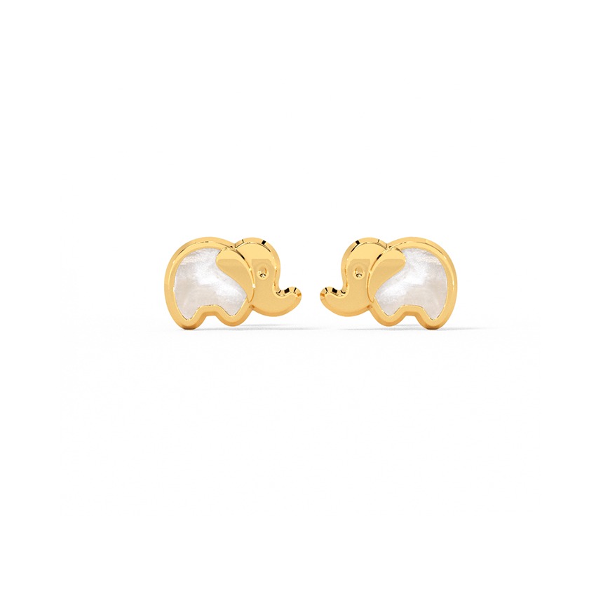 White Elephant Earring