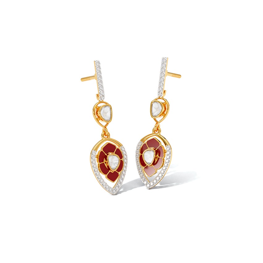 Polki & Pearl Gemstone Drop Earrings