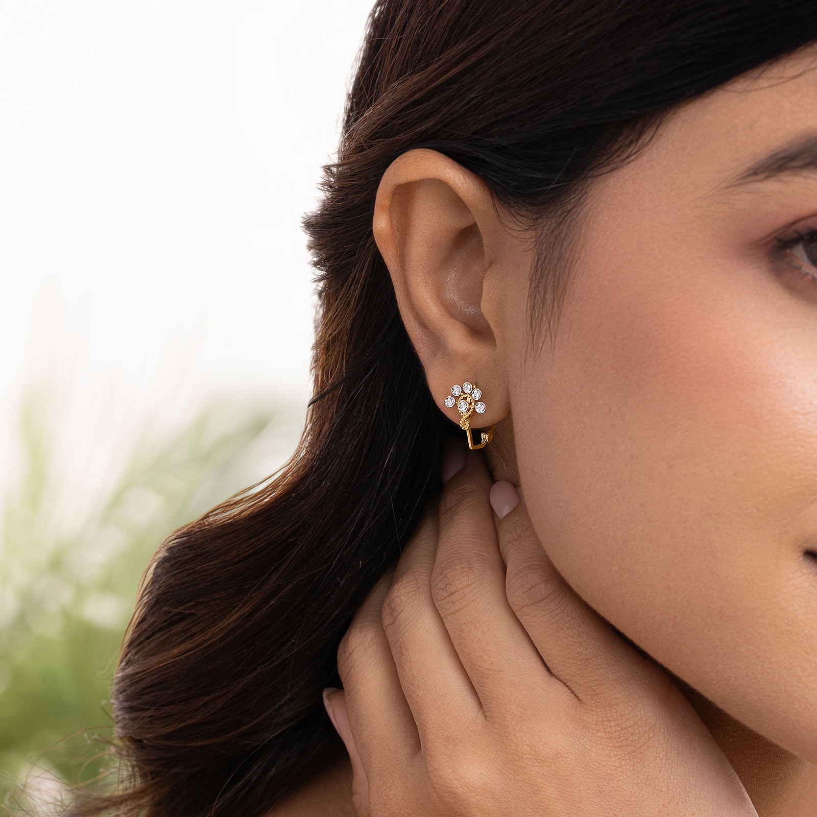 Willow Whispers Diamond Hoop Earrings