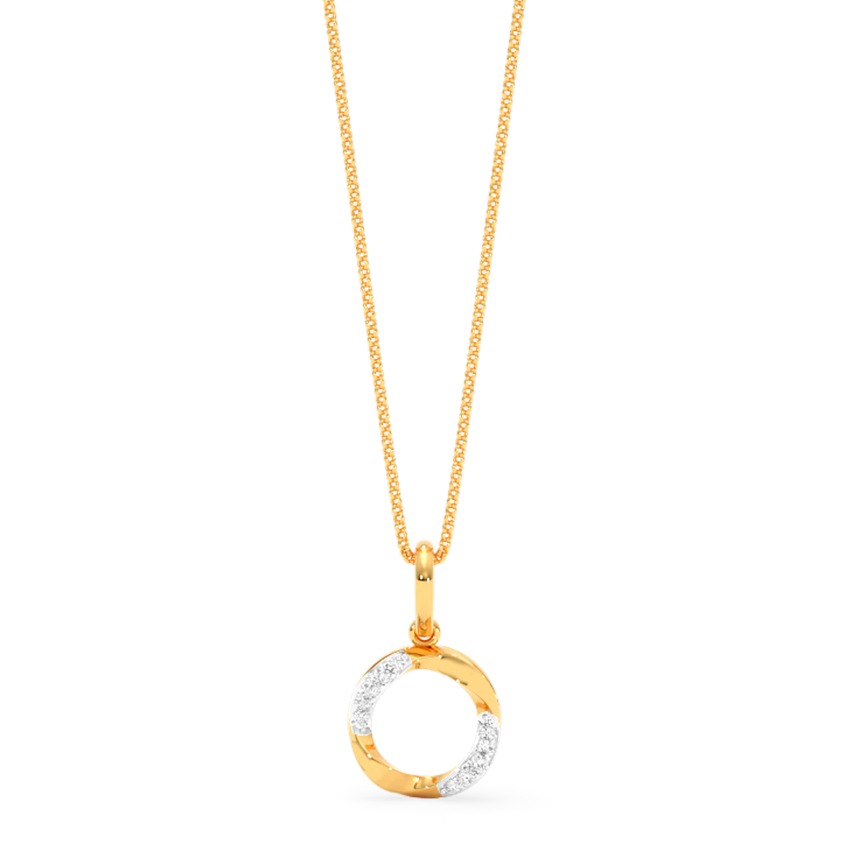 Twisted Round 9KT Diamond Pendant