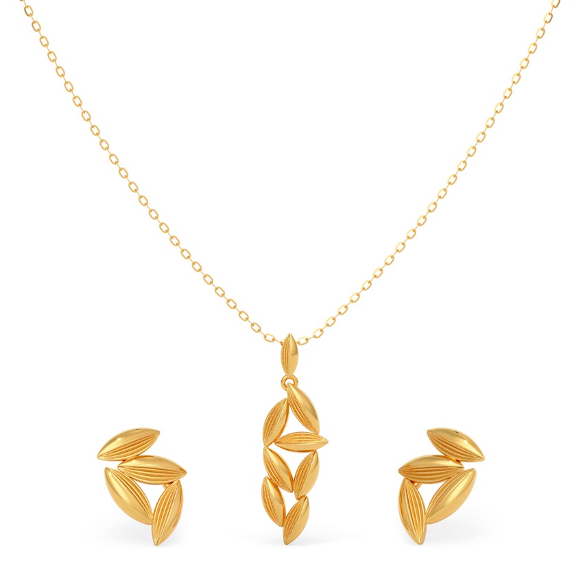 Earthen Shine 22KT Gold Necklace Set