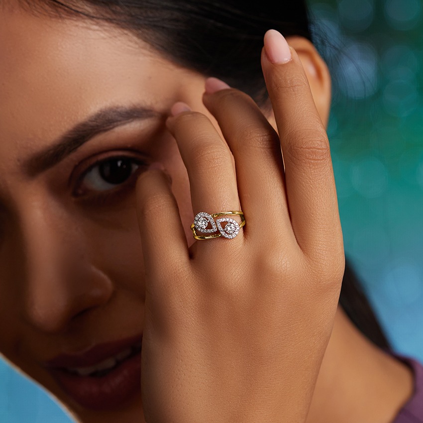 Twilight Tear Solitaire Ring
