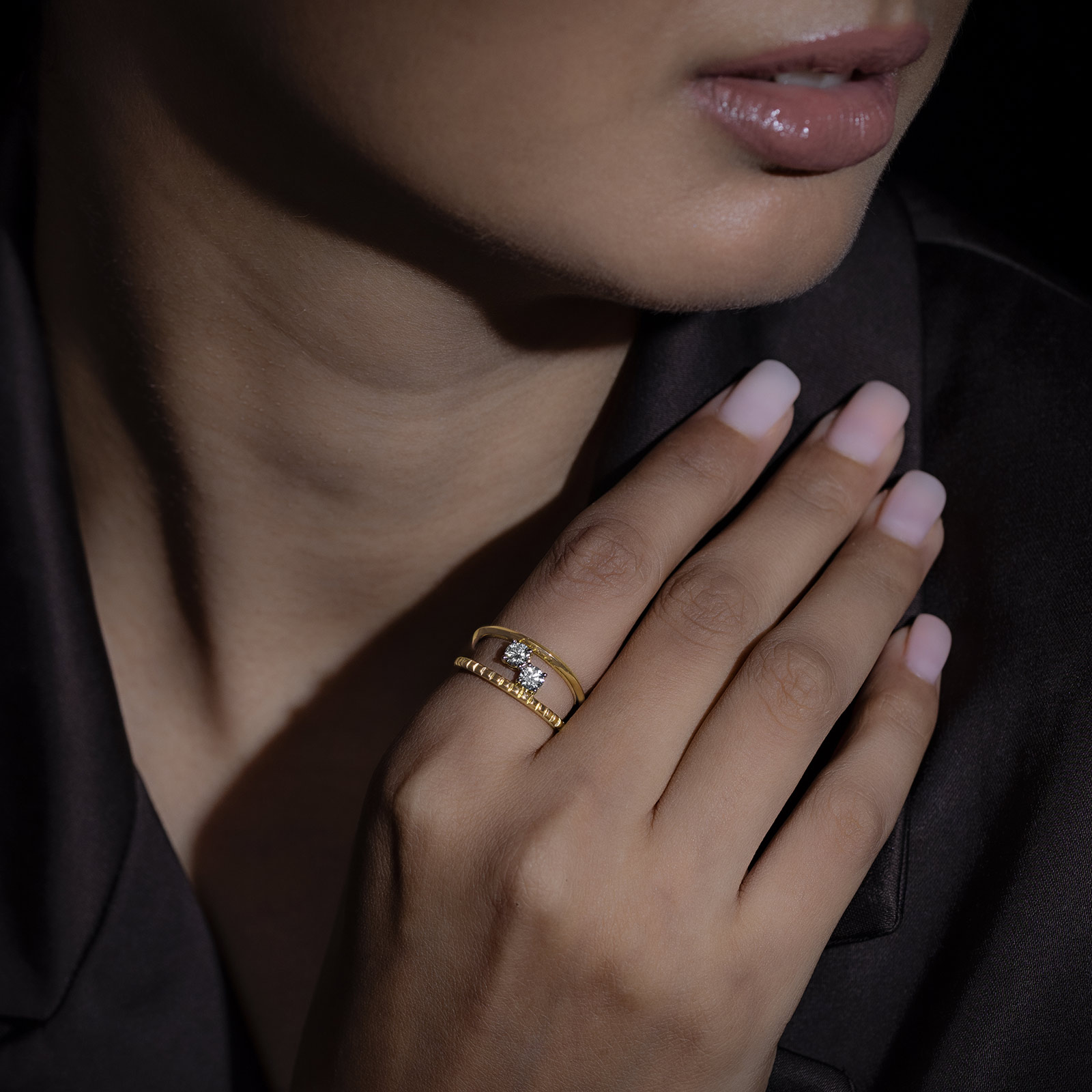 Glacial Spark Solitaire Ring