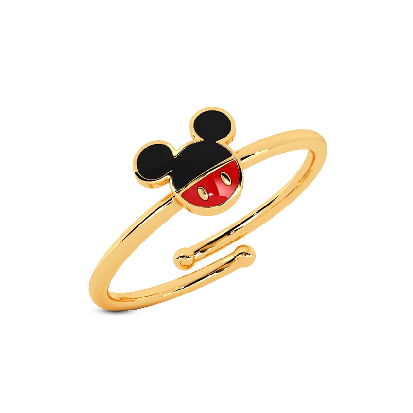 Mickey Mouse Face Gold Ring