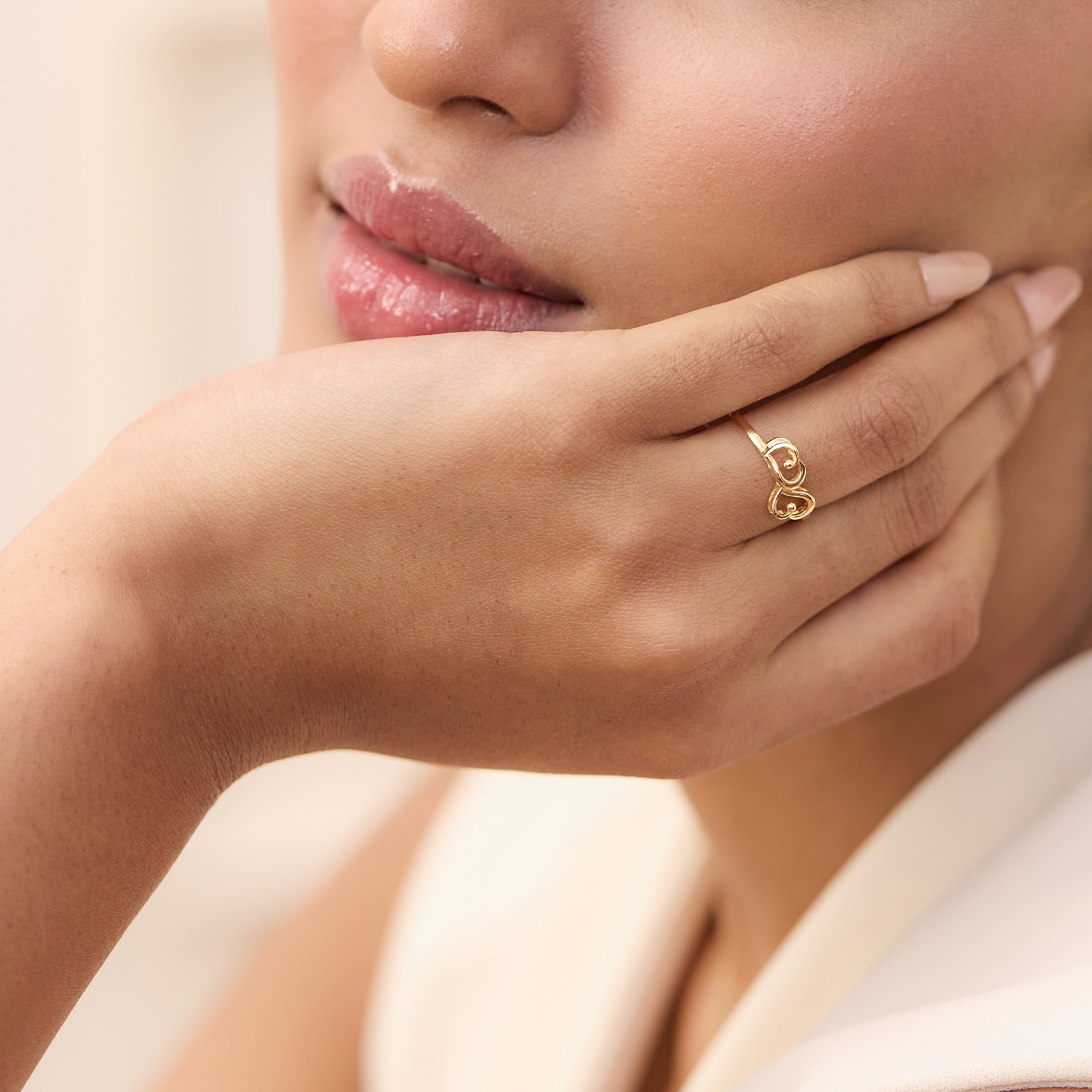 Wavy Heart 9KT Gold Ring