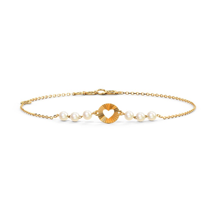 Circle Of Heart Pearl Chain Bracelet