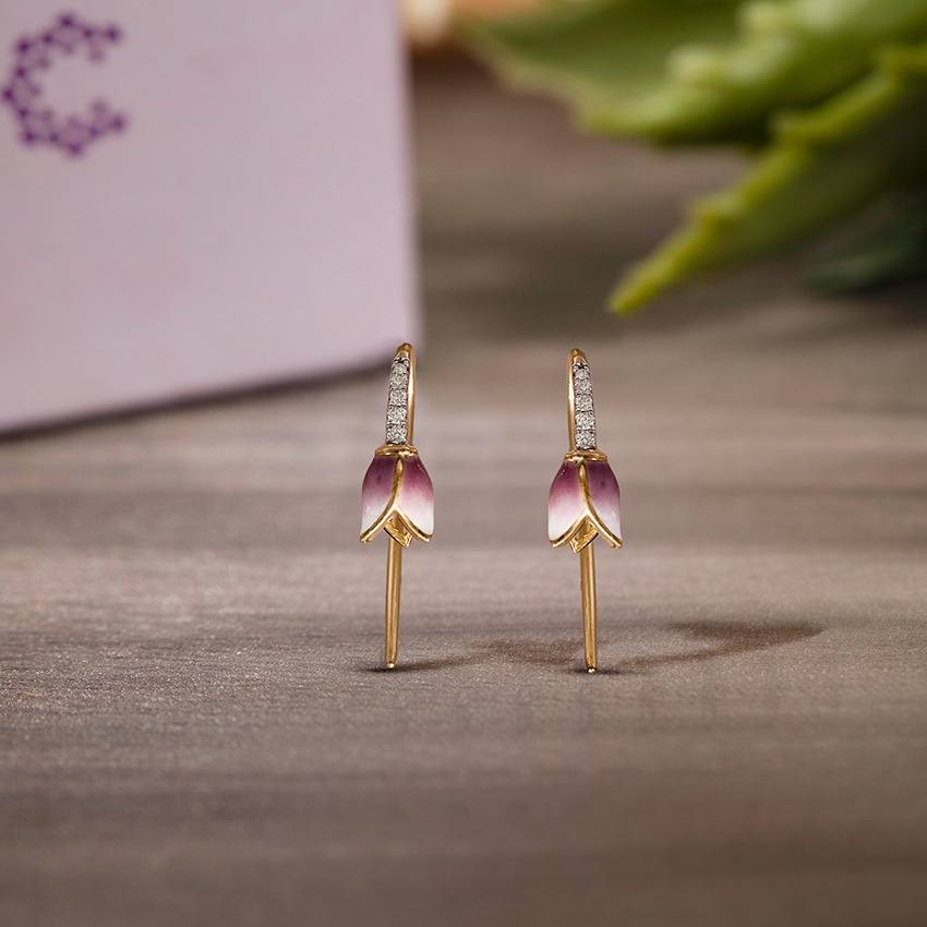 Ambrosia Tulip Diamond Drop Earrings