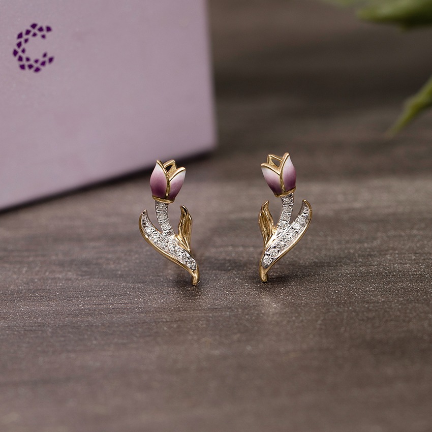 Cecelia Tulip Diamond Stud Earrings