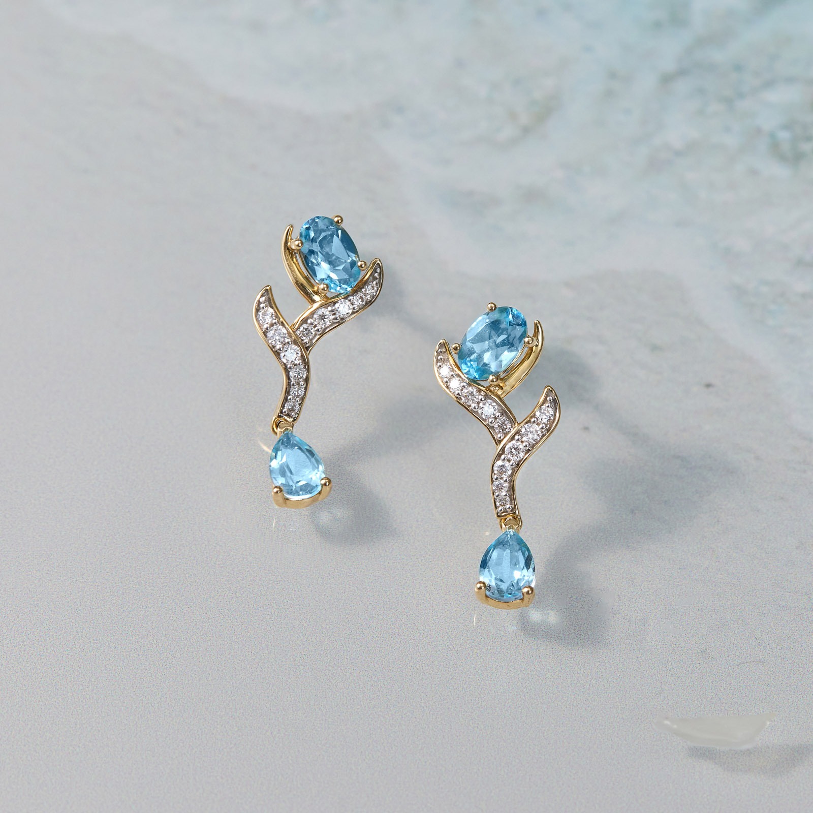 Sea Haze Gemstone Drop Earrings
