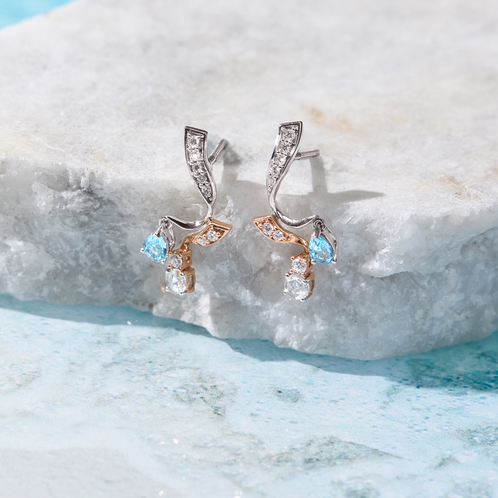 Aqua Luxe Gemstone Stud Earrings