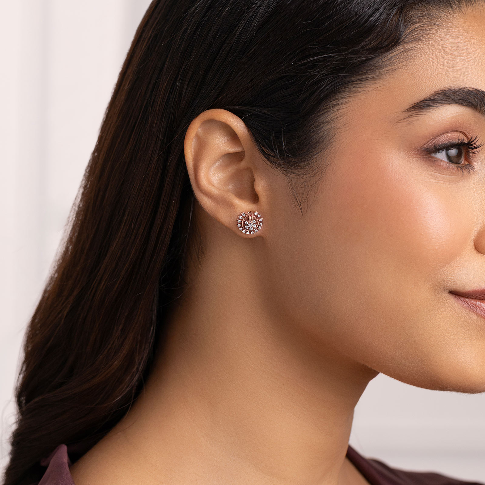 Galactic Spin Diamond Stud Earrings