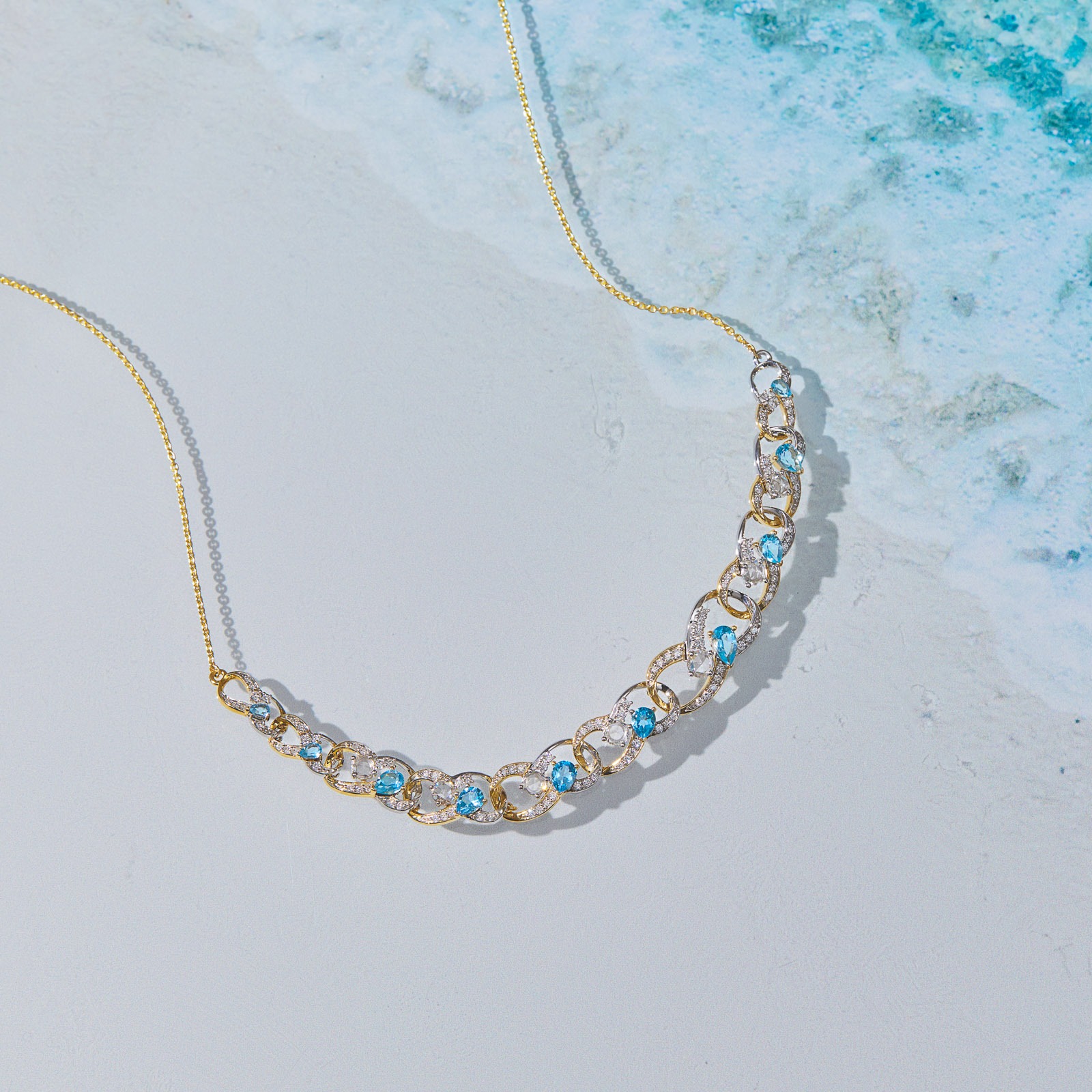 Aqualine Spark Gemstone Necklace