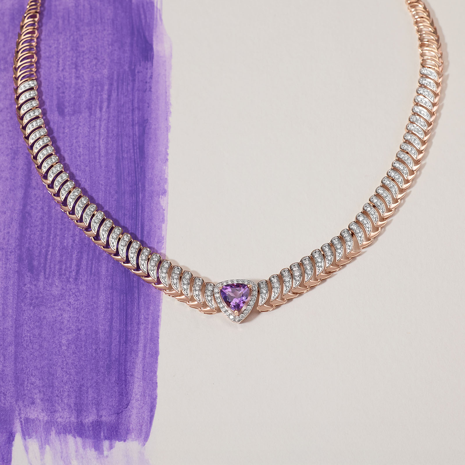 Purple Ruffles Gemstone Necklace