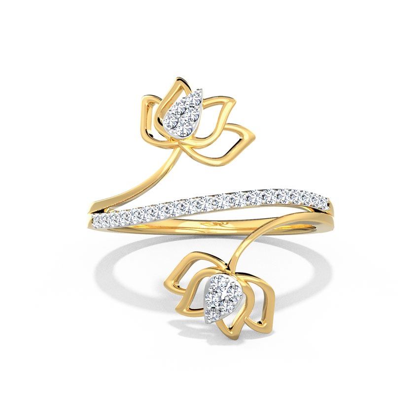 Lotus Blossom Diamond Ring