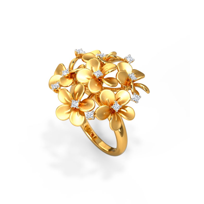 Plumeria Cluster Diamond Ring