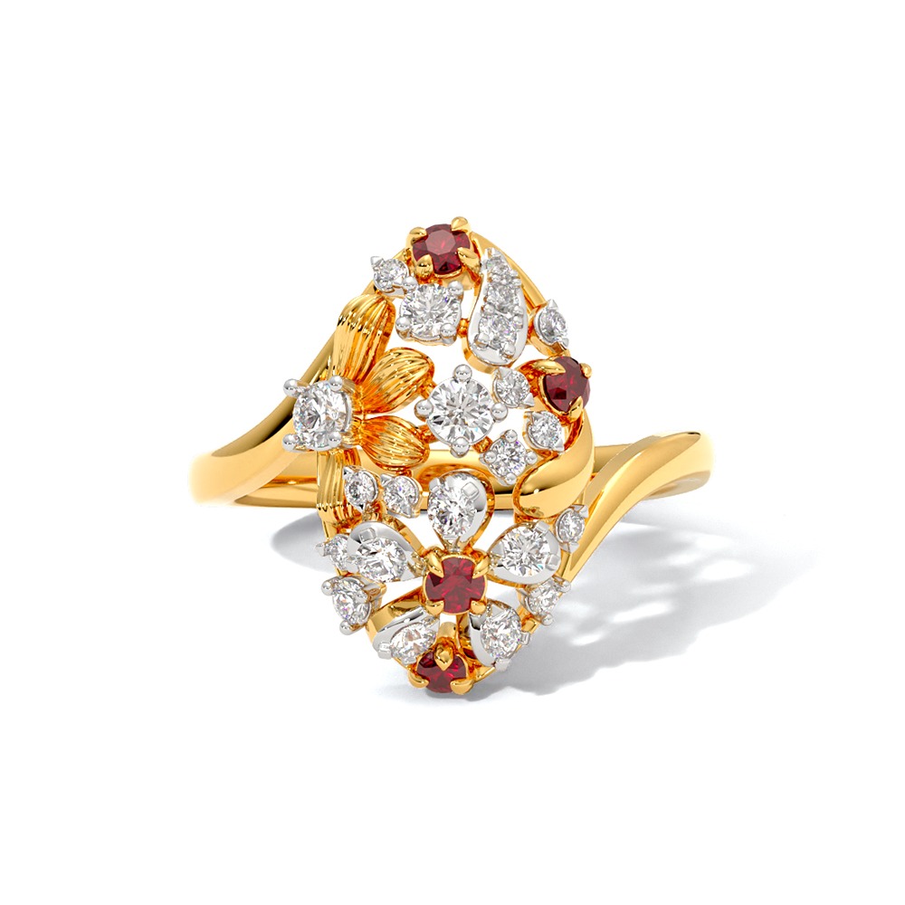 Garnet Blossom Gemstone Ring