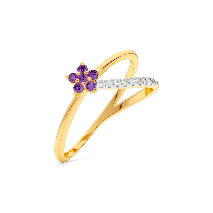 Purple Gleam 9KT Gemstone Ring
