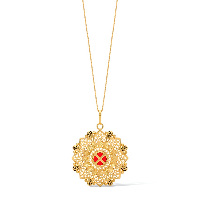 Botanical Kundan 22KT Gemstone Pendant