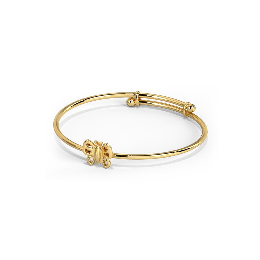 Butterfly Adjustable Baby Gold Bangle