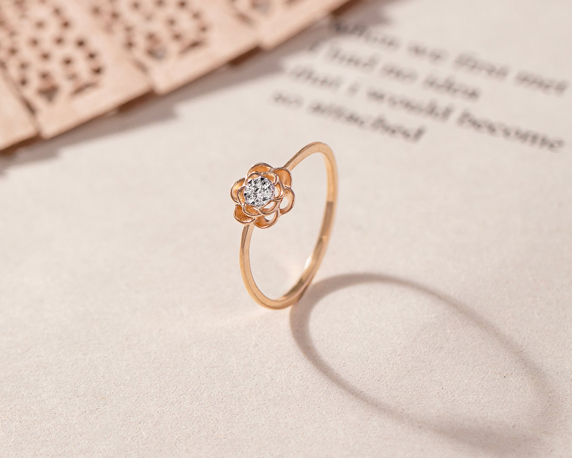 floral diamond ring