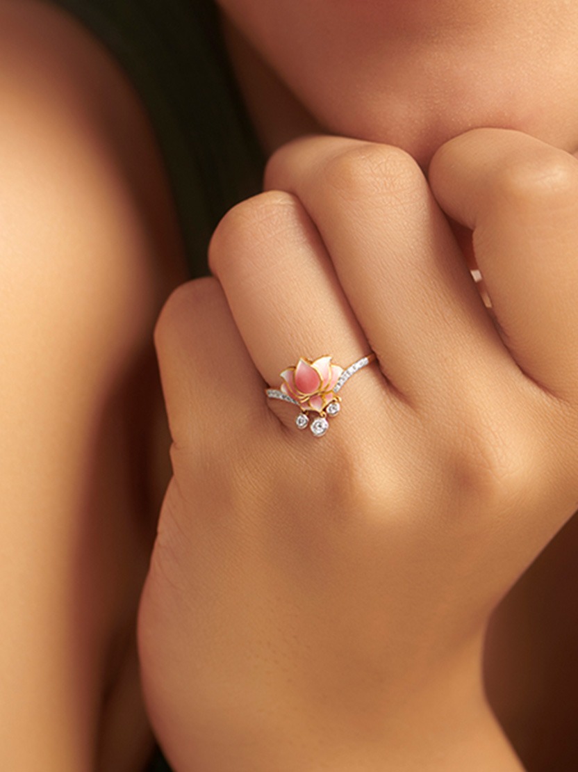 gold lotus flower ring