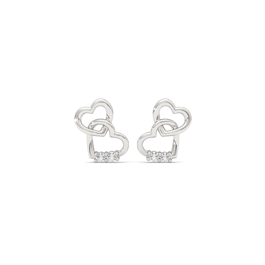 Embrace 925 Silver Diamond Stud Earrings