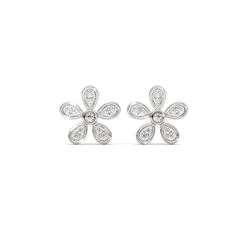 Serene 925 Silver Diamond Stud Earrings