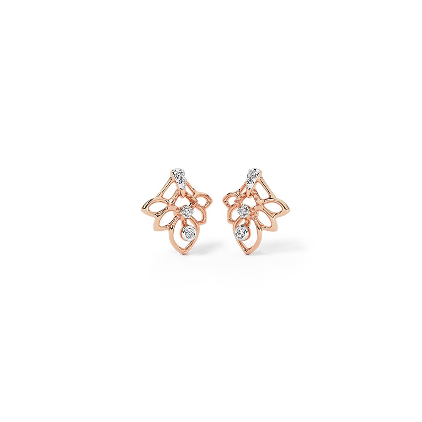 Vintage Flora Diamond Stud Earrings