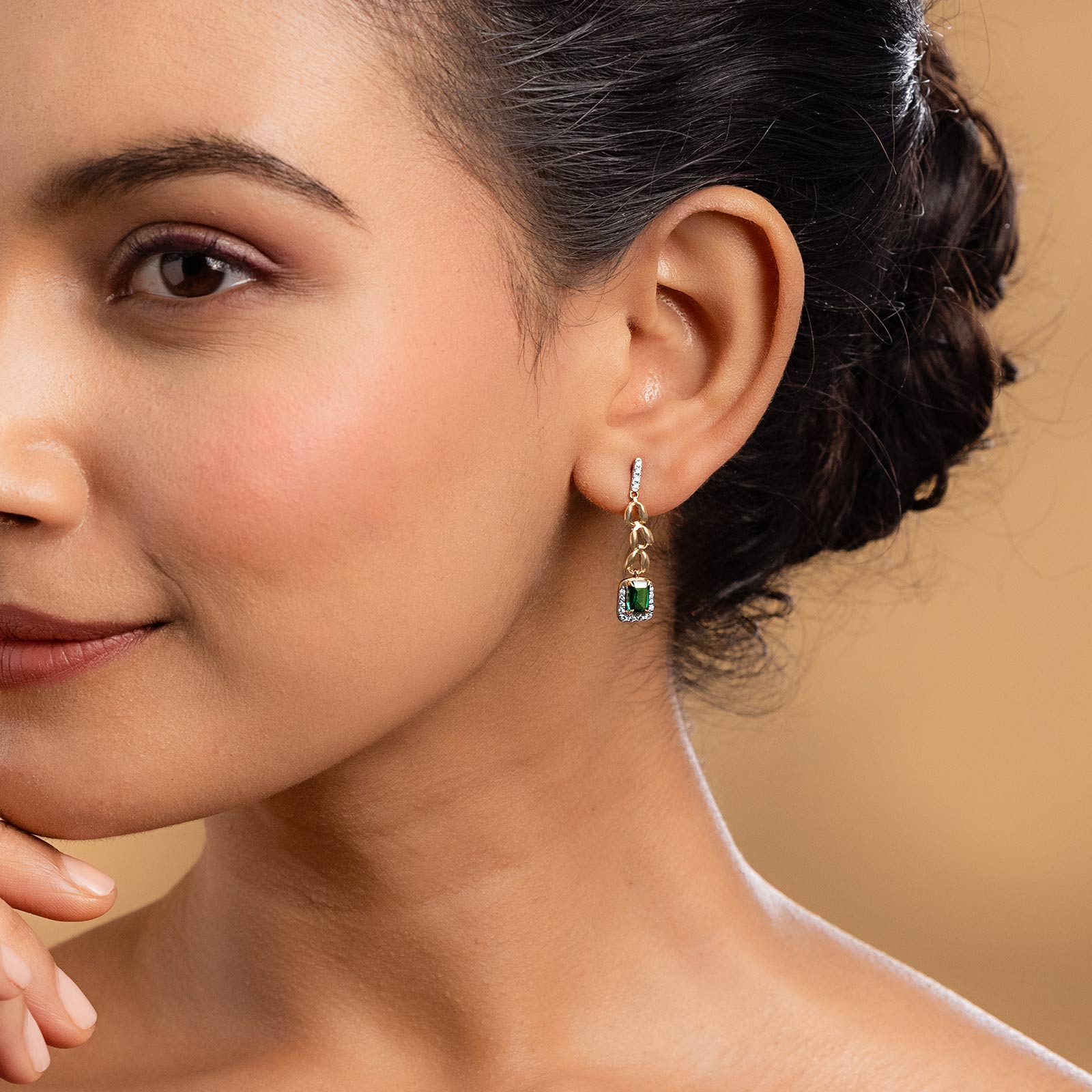 Waveborn Crest Gemstone Drop Earrings