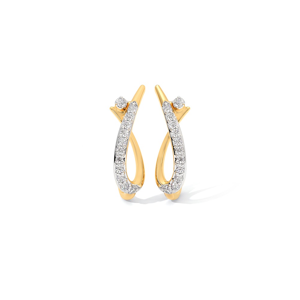 Stria Diamond Hoop Earrings