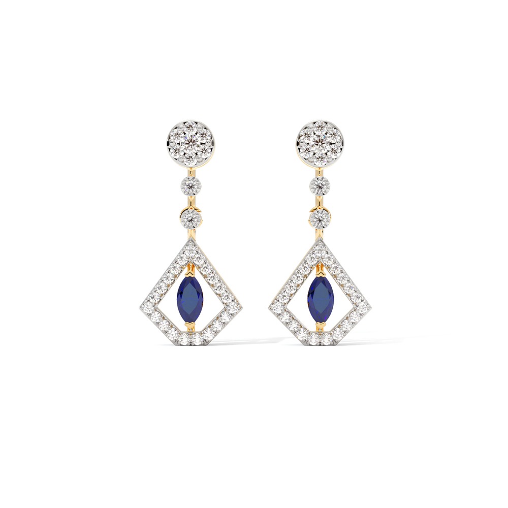 Couture Crown Gemstone Drop Earrings