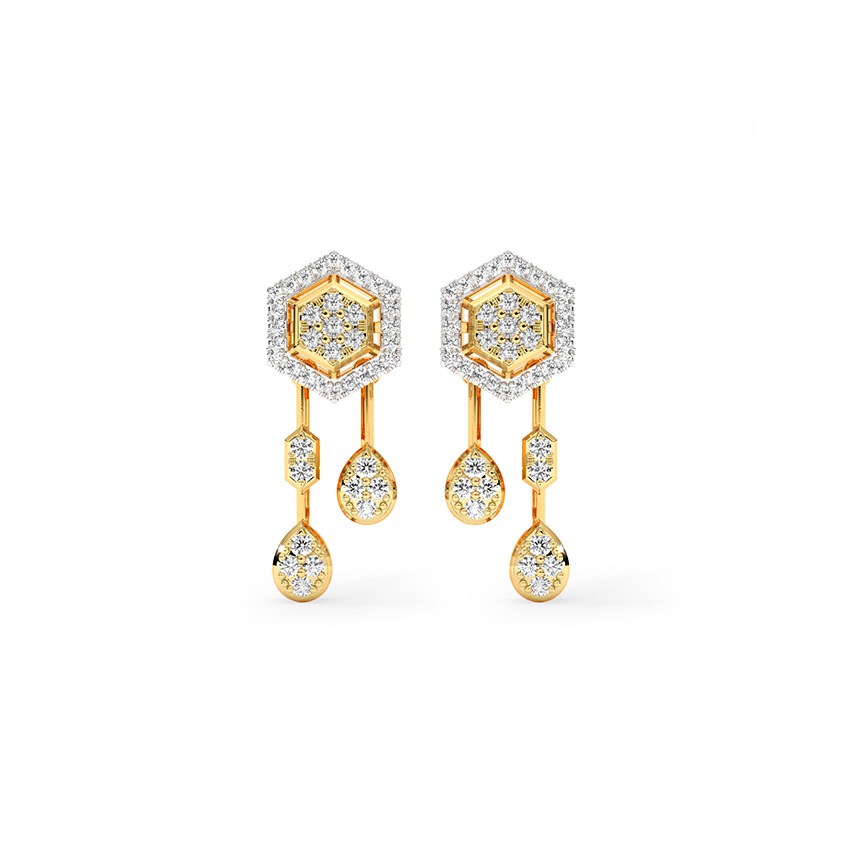 Shimmering Night Diamond Drop Earrings