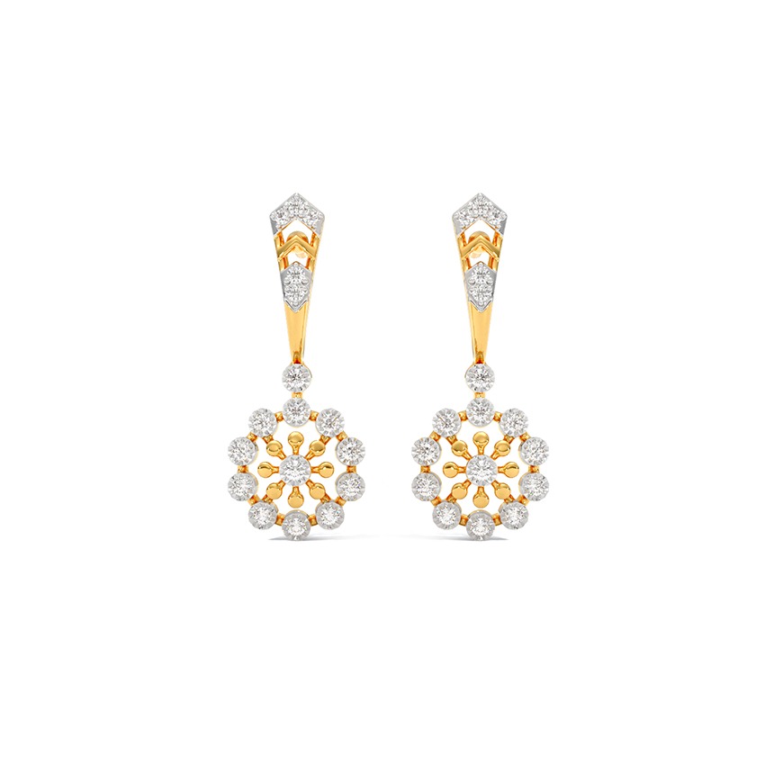 Clustered Shine Diamond Drop Earrings