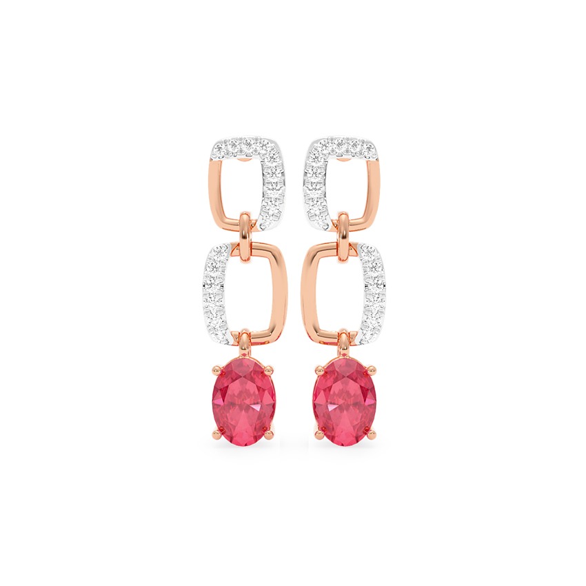 Blushing Loops Gemstone Drop Earrings
