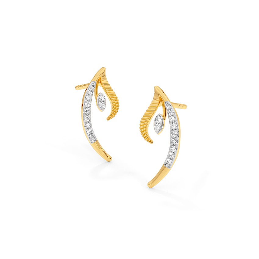 Ravishing Wave Diamond Stud Earrings