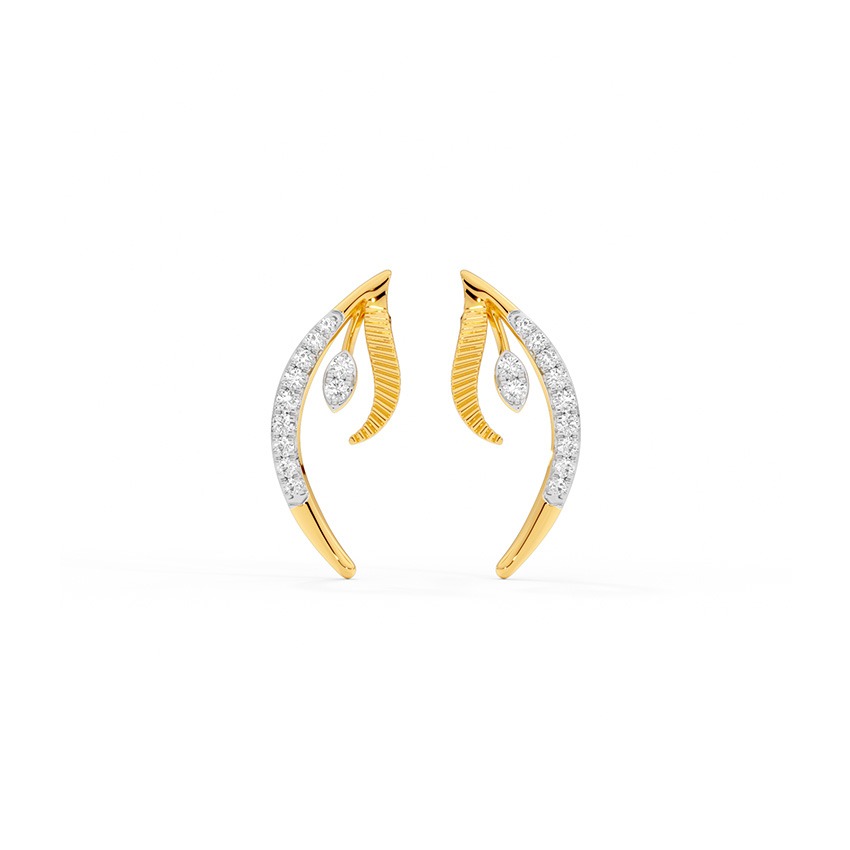 Ravishing Wave Diamond Stud Earrings