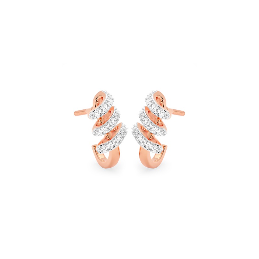 Glint Swirl Diamond Hoop Earrings