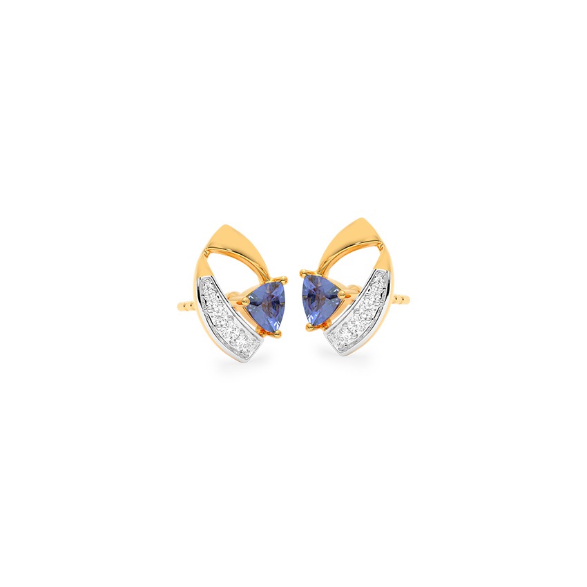 Blue Blaze Gemstone Stud Earrings