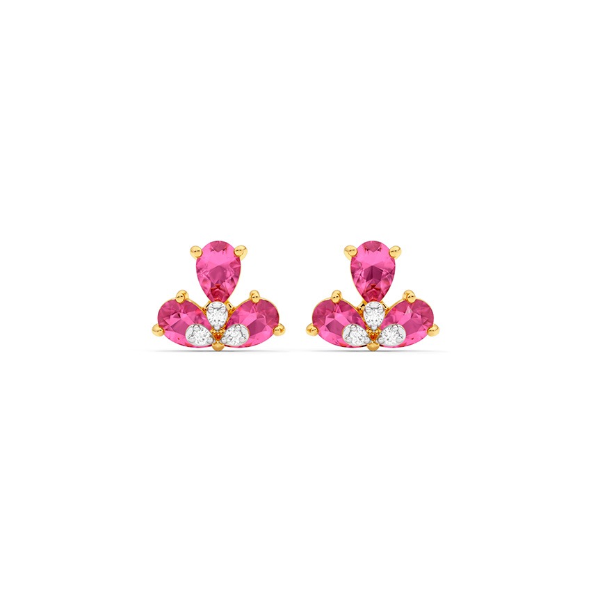 Pink Comet 9KT Gemstone Stud Earrings