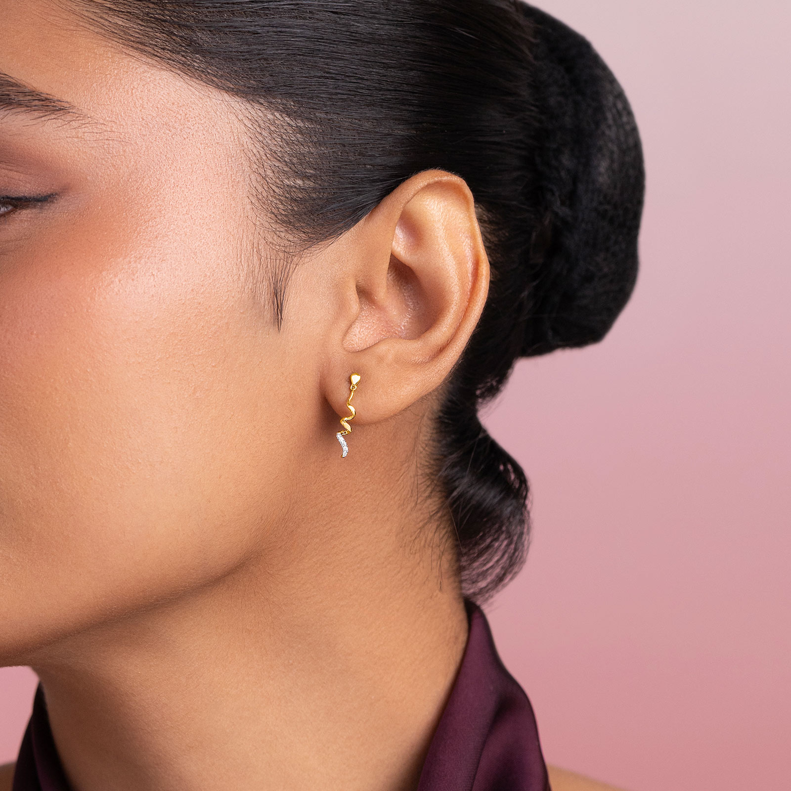 Ziggle 9KT Diamond Drop Earrings