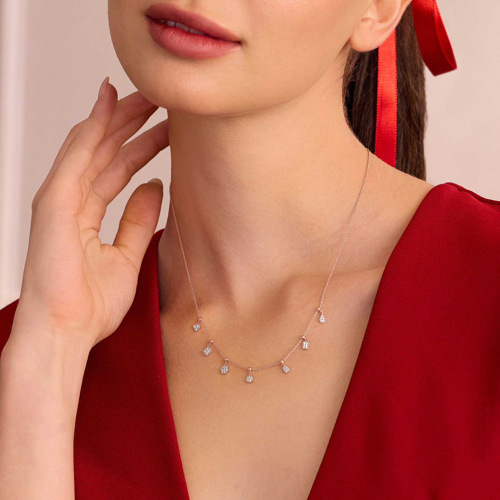 Moving Charms Diamond Necklace