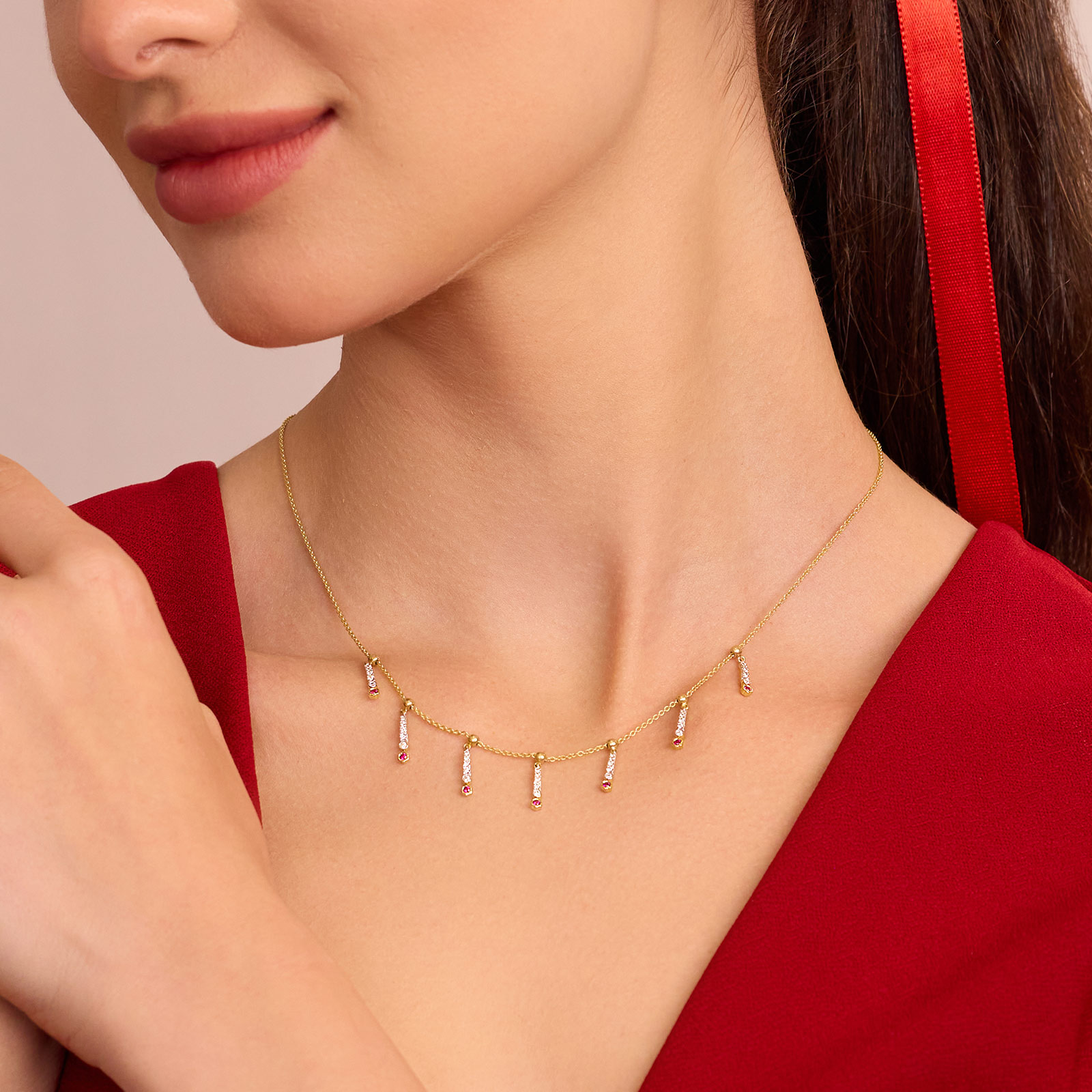 Tassels In Motion Gemstone Necklace