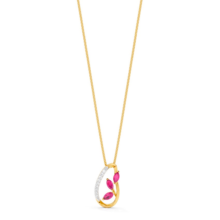 Red Loop 9KT Gemstone Pendant