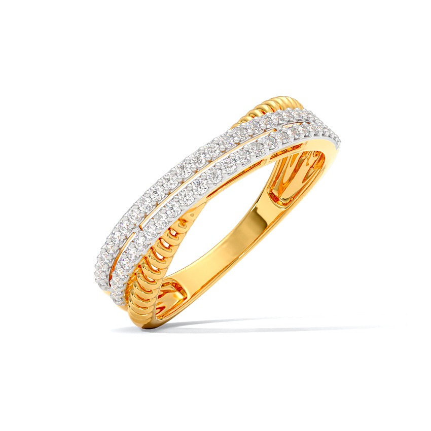 Sparkling Criss Cross Diamond Ring