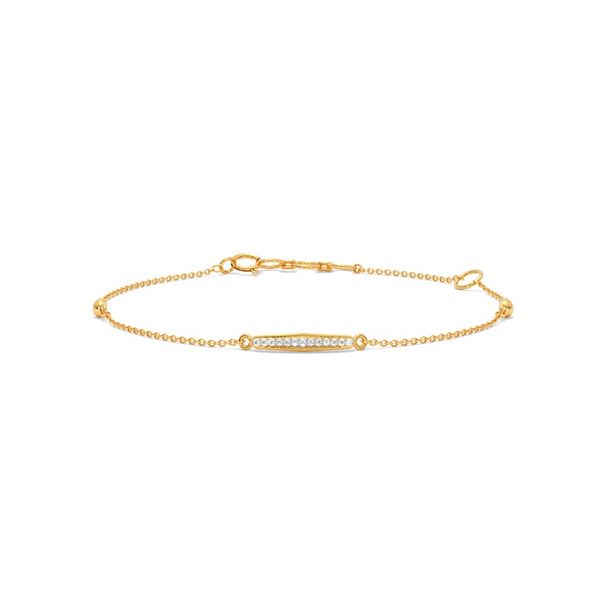 Fine Line 9KT Diamond Chain Bracelet