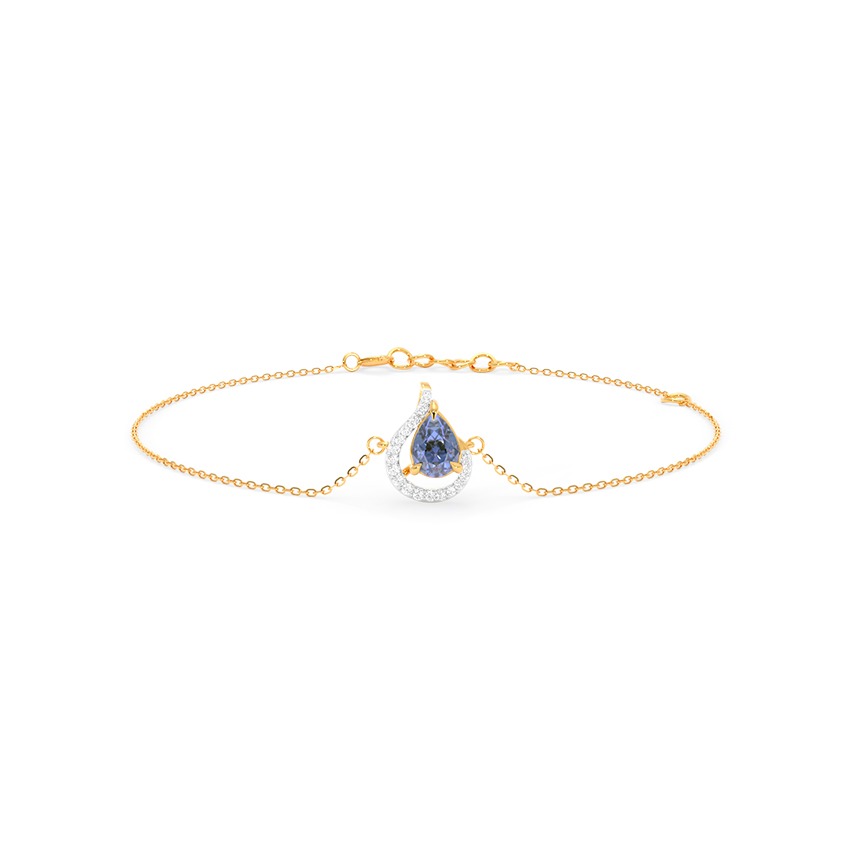 Halo Blue 9KT Gemstone Chain Bracelet