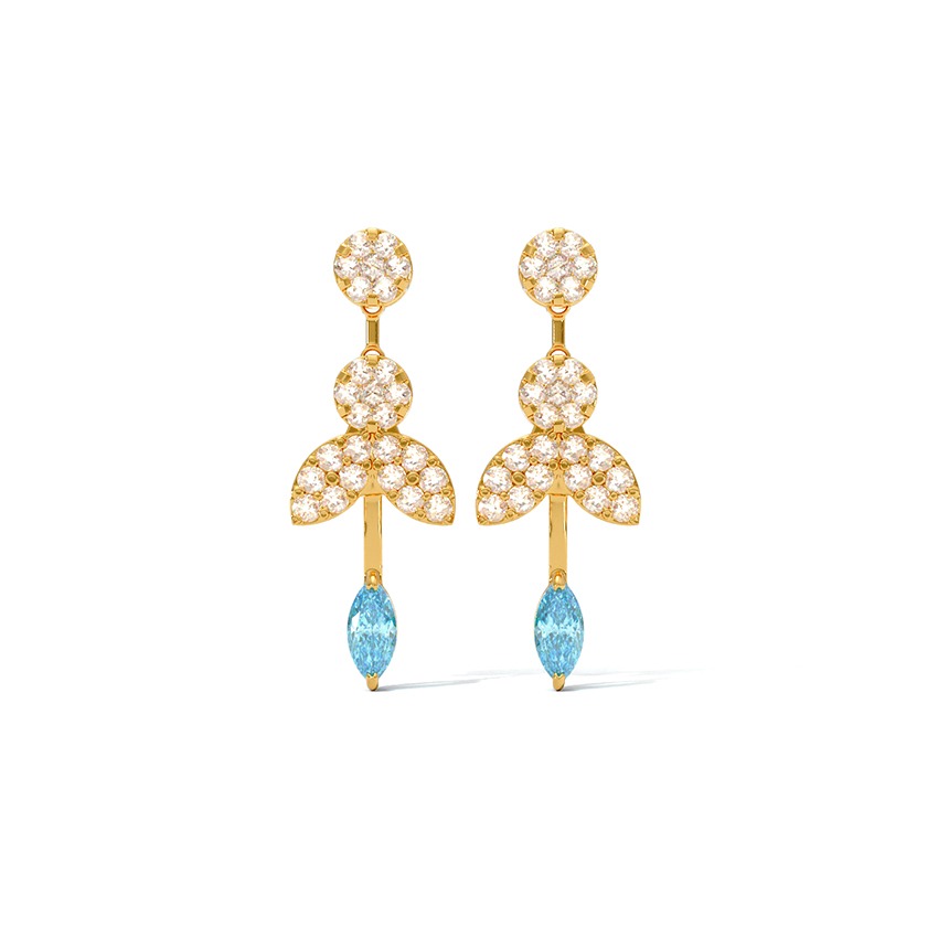 Celestial Topaz 22KT Gemstone Drop Earrings