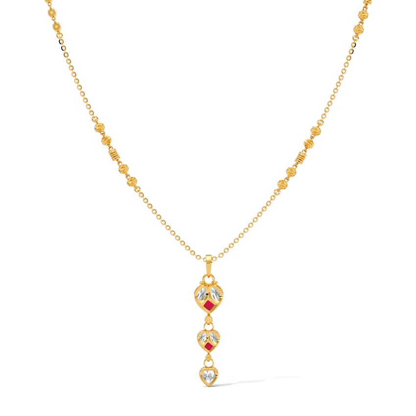 Kundan Hearts 22KT Gemstone Necklace