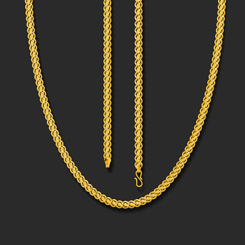 Weaved Lotus 22Kt Gold Unisex Chain
